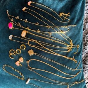 Dainty Gold Tone Necklace + Earring Lot ✨
